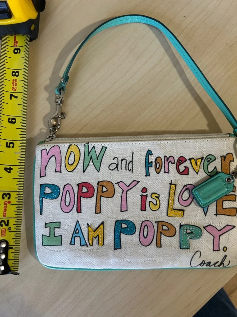 Coach Poppy Large Wristlet Poppy Is Love NWT - Picture 8 of 12